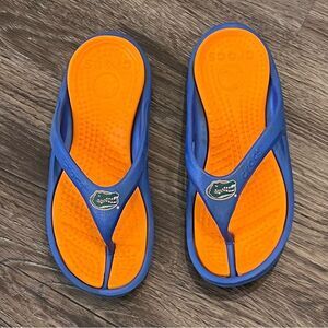 CROCS FLORIDA GATOR BLUE &‎ ORANGE UNISEX THONG SANDALS